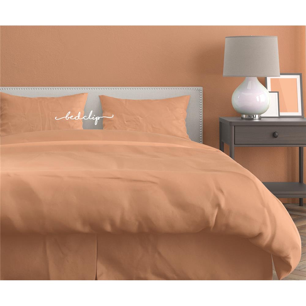 ชุดผ้าปูที่นอน 3.5 ฟุต 2 ชิ้น BED CLIP MICROTEX สีส้มโอโรส