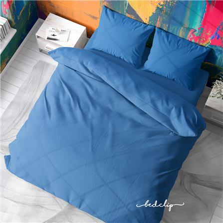 ชุดผ้าปูที่นอน 3.5 ฟุต 2 ชิ้น BED CLIP MICROTEX สีฟ้าพาสเทล