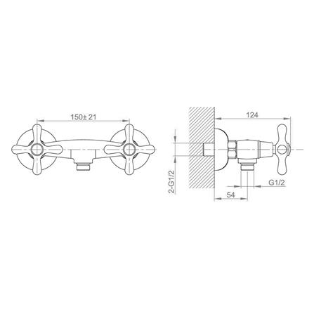 ก๊อกผสมยืนอาบ CAE 102215MAG สีทอง_1