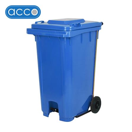 ถังขยะเหลี่ยมขาเหยียบ ฝาเปิด-ปิด ACCO 240 ลิตร สีน้ำเงิน