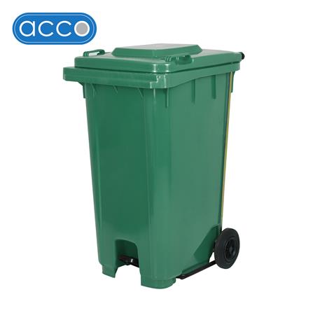 ถังขยะเหลี่ยมขาเหยียบ ฝาเปิด-ปิด ACCO 240 ลิตร สีเขียว