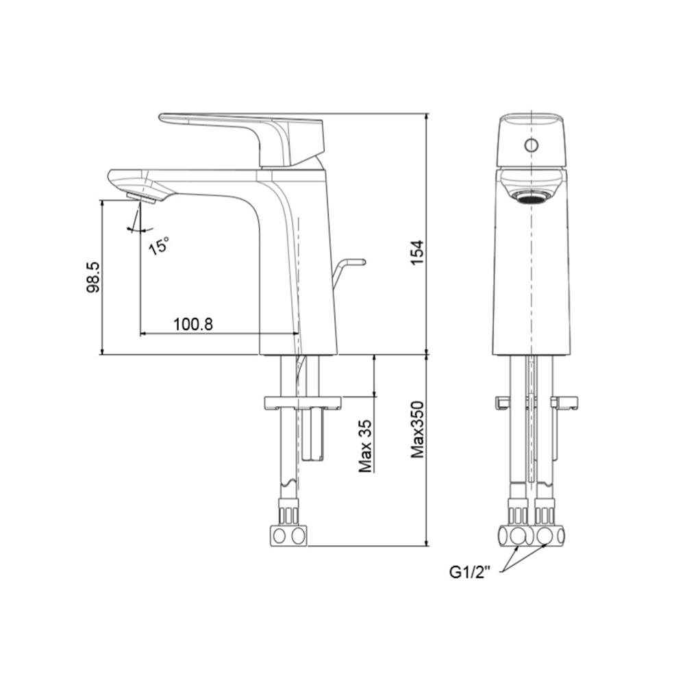 ก๊อกอ่างล้างหน้า AMERICAN STANDARD A-1701-100B-LL