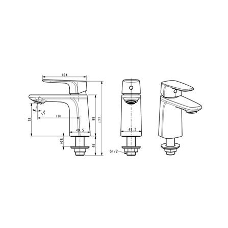 ก๊อกอ่างล้างหน้า AMERICAN STANDARD A-1706-10-LL_1