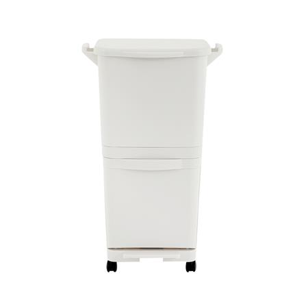 ถังขยะเหลี่ยม 2ชั้น มีล้อ ACCO SOJI ขนาด 45L สีขาว_1