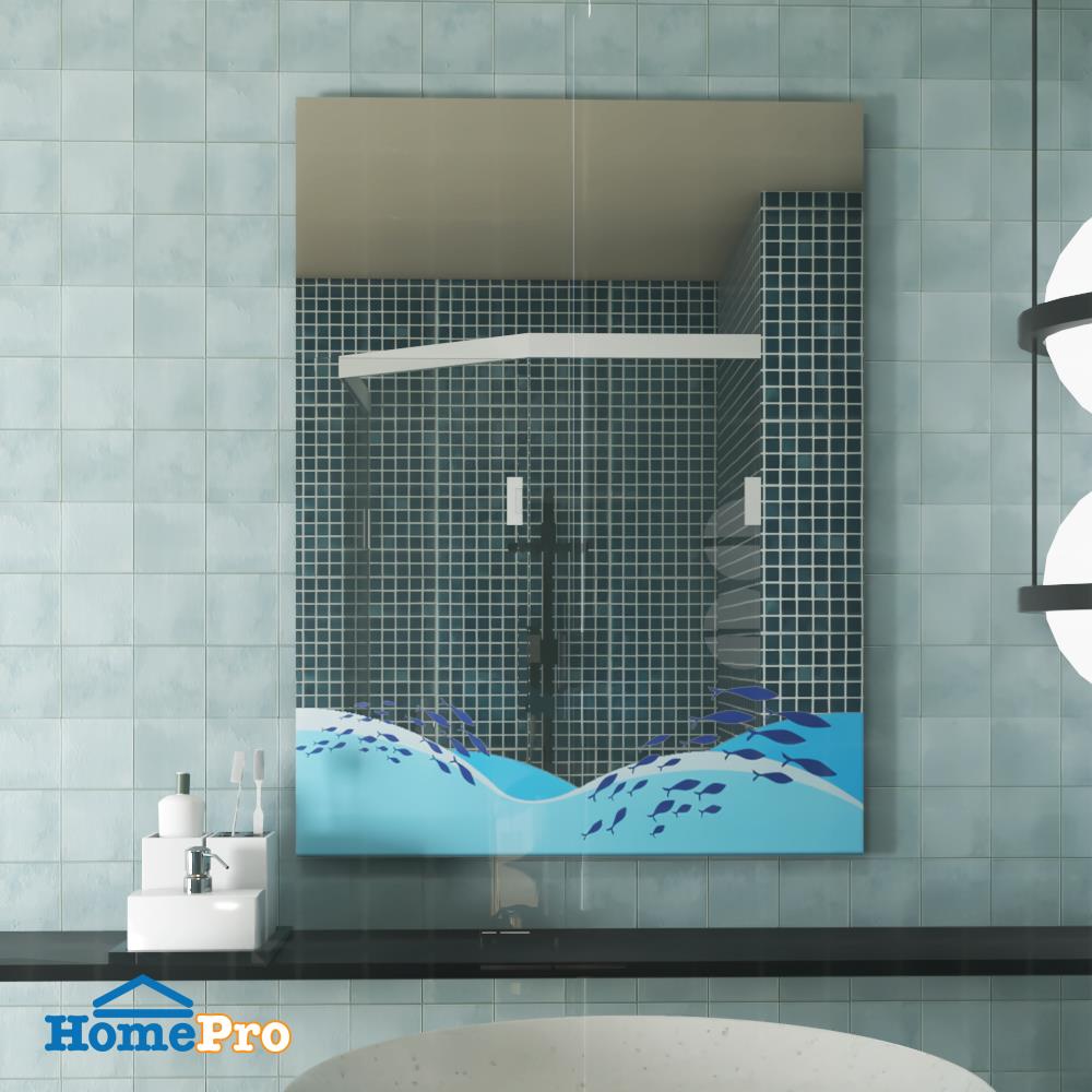 กระจกเงาเพ้นท์ลายปลา MOYA VM-2020 60x80 ซม.