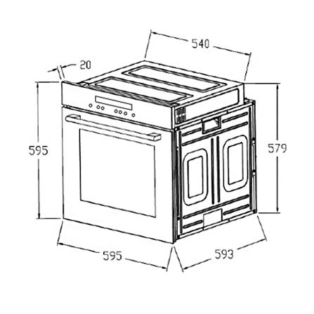 เตาอบฝังดิจิตอล TECNOPLUS 8014 BS_1