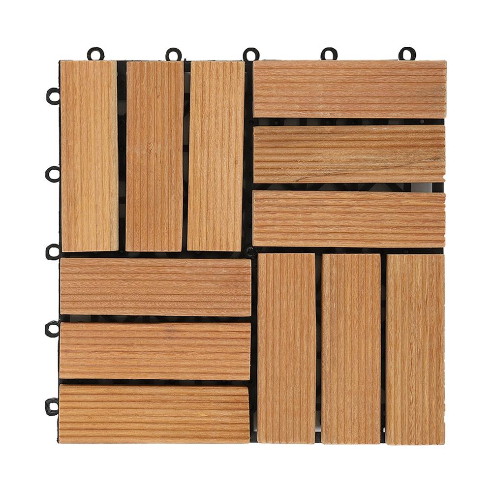 ทางเท้าไม้เต็ง 4 ลายสลับ SPRING 30x30 ซม. แพ็ก 4 ชิ้น