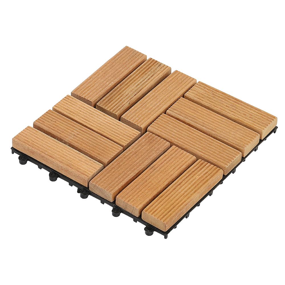 ทางเท้าไม้เต็ง 4 ลายสลับ SPRING 30x30 ซม. แพ็ก 4 ชิ้น