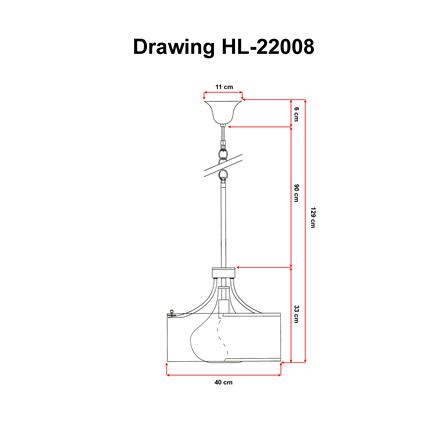 ไฟช่อ EVL HL-22008 สีขาว/ทอง 1 หัว_2