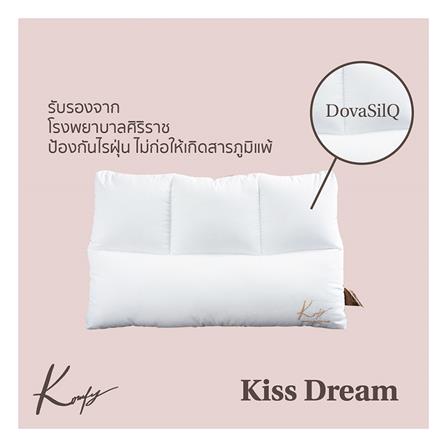 หมอนสุขภาพ ใยสังเคราะห์ KOMFY KISS DREAM ไซส์ M 16x27 นิ้ว สีขาว_1