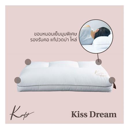 หมอนสุขภาพ ใยสังเคราะห์ KOMFY KISS DREAM ไซส์ M 16x27 นิ้ว สีขาว_3
