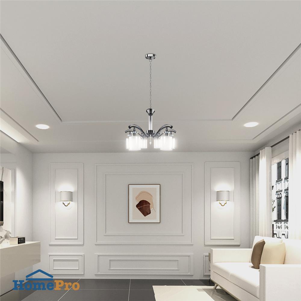 ไฟช่อ CARINI D20009-6 6 หัว สีขาว/เงิน