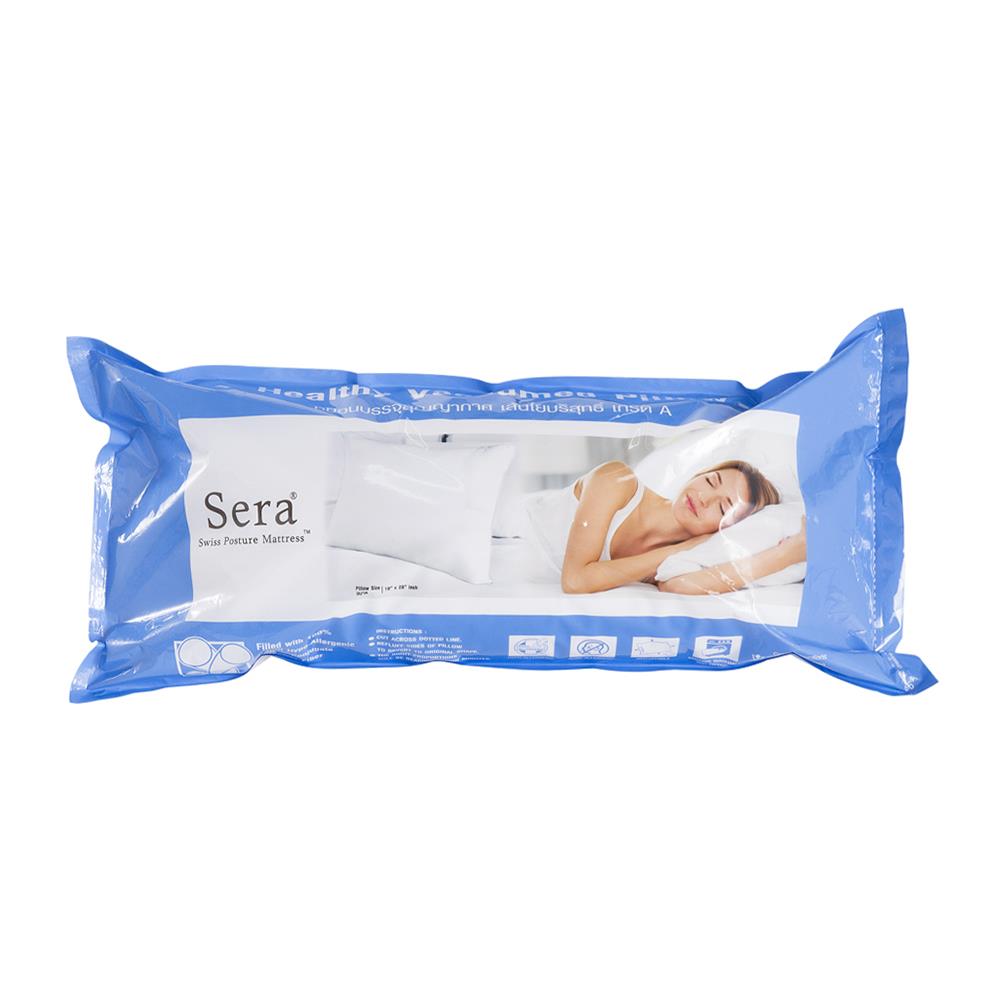 หมอนหนุนสุญญากาศ ใยสังเคราะห์ SERA GRANDE 19x28 นิ้ว สีขาว