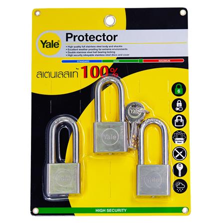 กุญแจคีย์อะไลท์ YALE Y119D SS 40 มม. สีสเตนเลส (แพ็ก 3 ชิ้น)_0