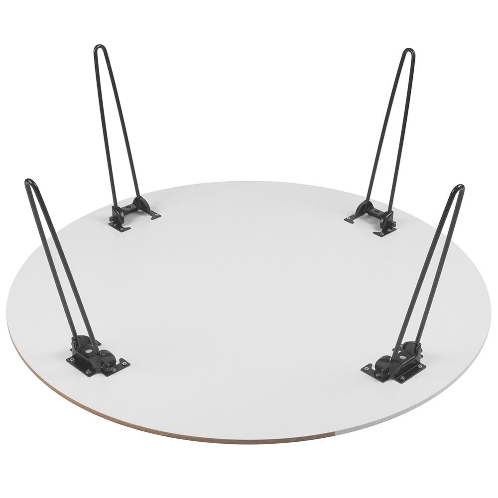 โต๊ะญี่ปุ่นกลม FASTTECT MARBLE 80 ซม. ลายหินขาว/ไม้