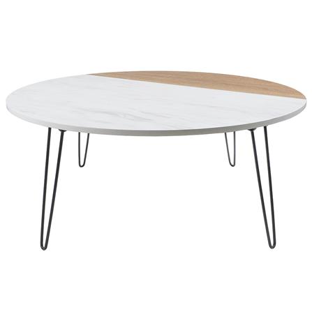 โต๊ะญี่ปุ่นกลม FASTTECT MARBLE 80 ซม. ลายหินขาว/ไม้_0