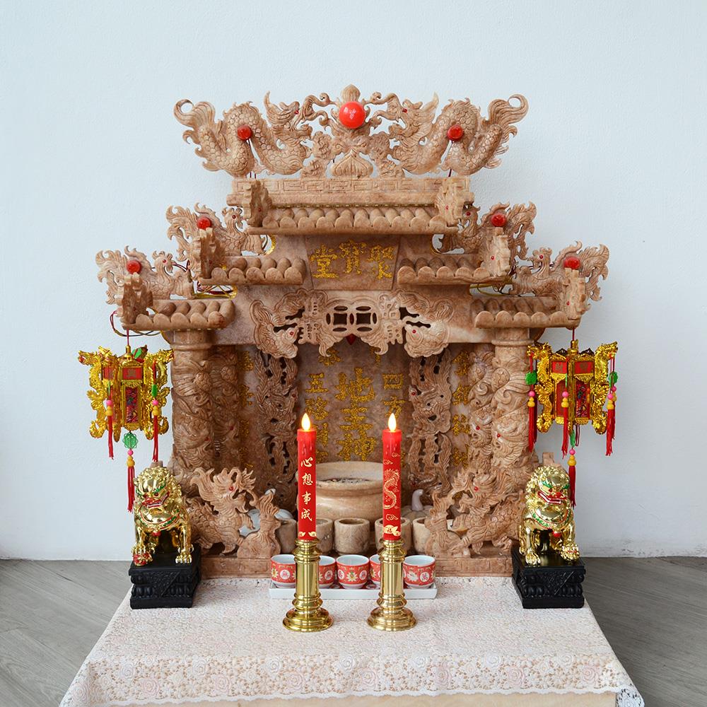 เชิงเทียน LED 30 ซม. สีแดงทอง DUAL POWER CLAIRE