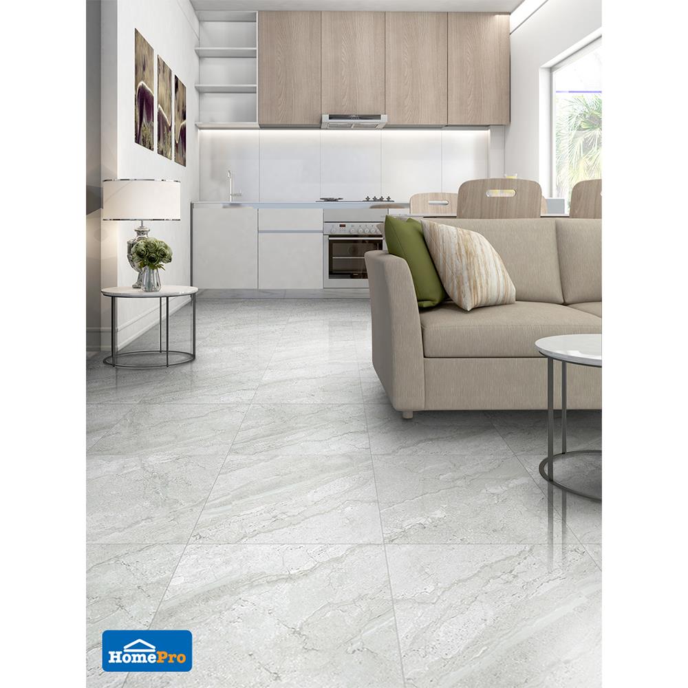 กระเบื้องพื้น 16x16 นิ้ว TARA ริคกี้ เทา EXC A 0.96 ตร.ม.