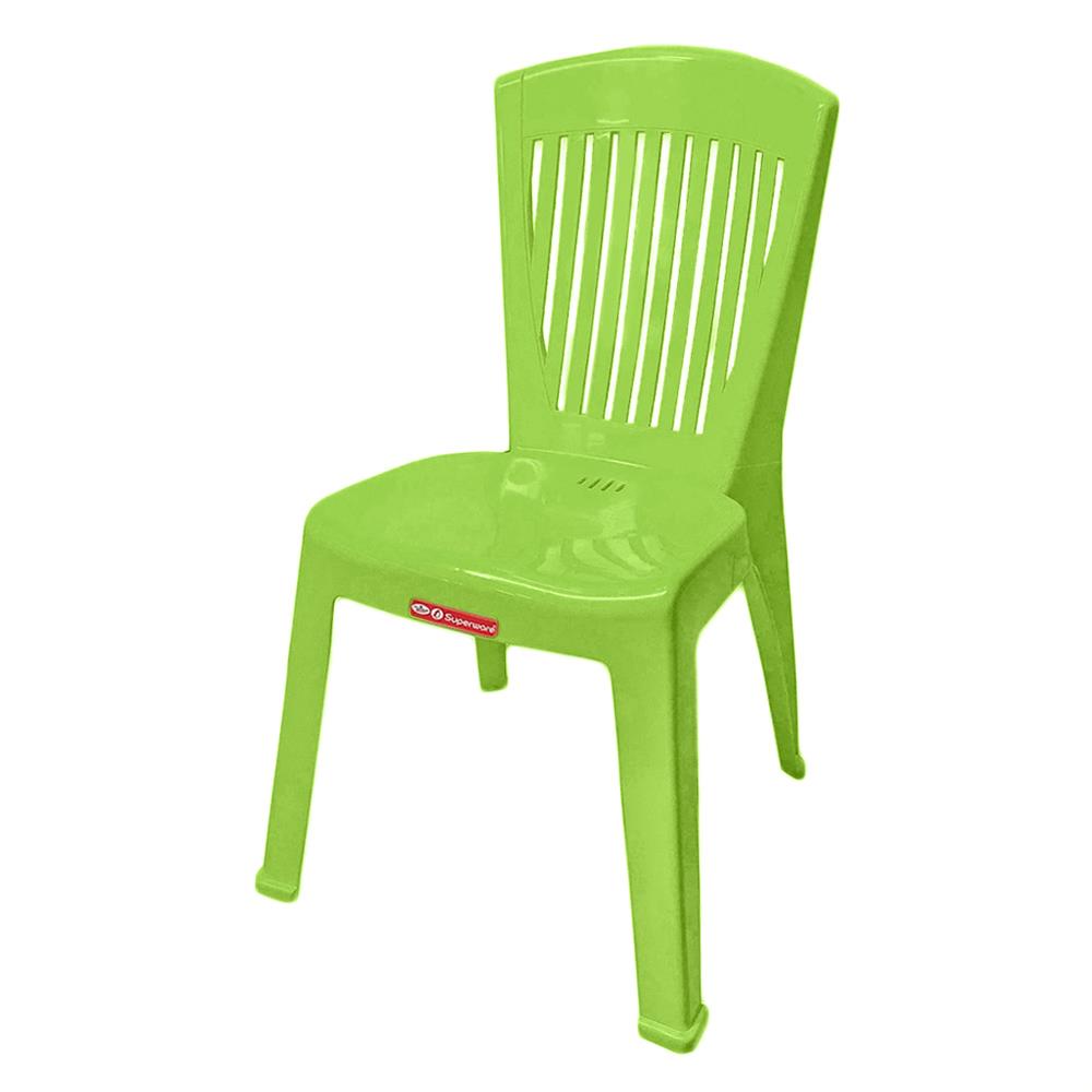 เก้าอี้พลาสติกลายตรง SUPERWARE CH-63 สีเขียว