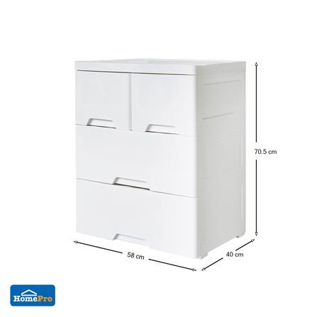 ตู้ลิ้นชัก 3 ชั้นทึบ STACKO NEAT 58x40x70.5 ซม. สีขาว_4