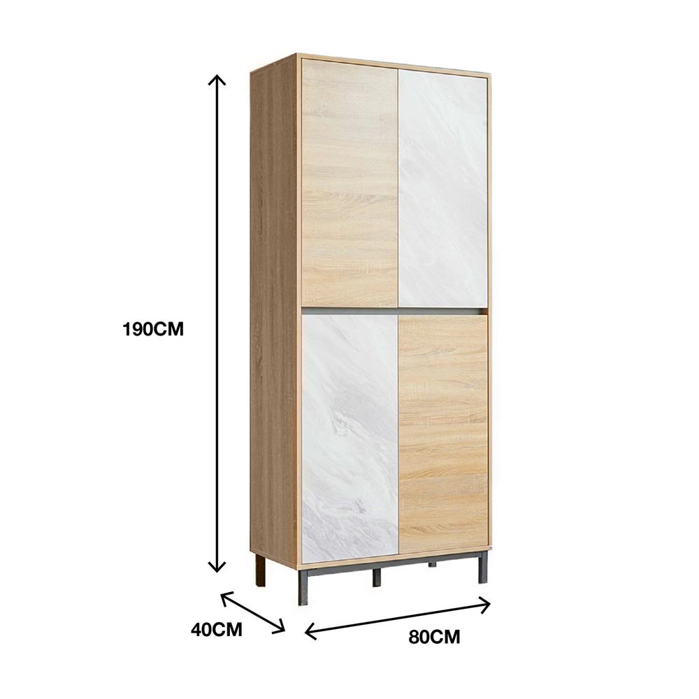 ตู้วางรองเท้า INHOME SB8014 S-MB 80 ซม. สีโซลิดโอ๊ค/มาร์เบิล