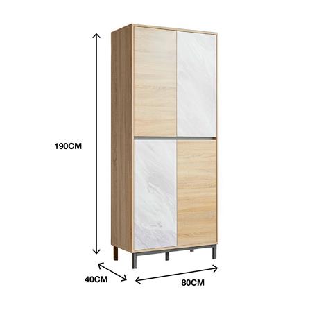 ตู้วางรองเท้า INHOME SB8014 S-MB 80 ซม. สีโซลิดโอ๊ค/มาร์เบิล_6