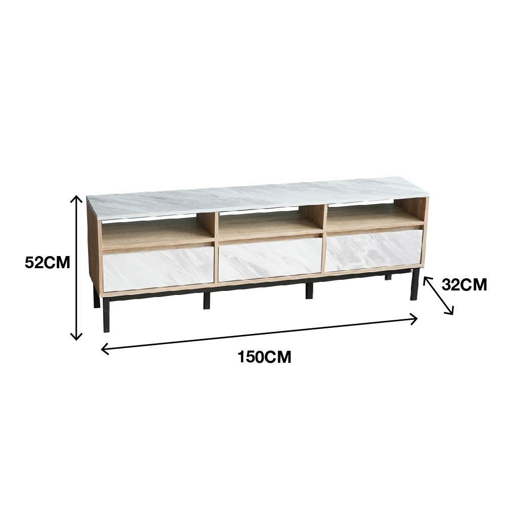 ตู้วางทีวี INHOME TV1543 150 ซม. สีโซลิดโอ๊ค/มาร์เบิ้ล