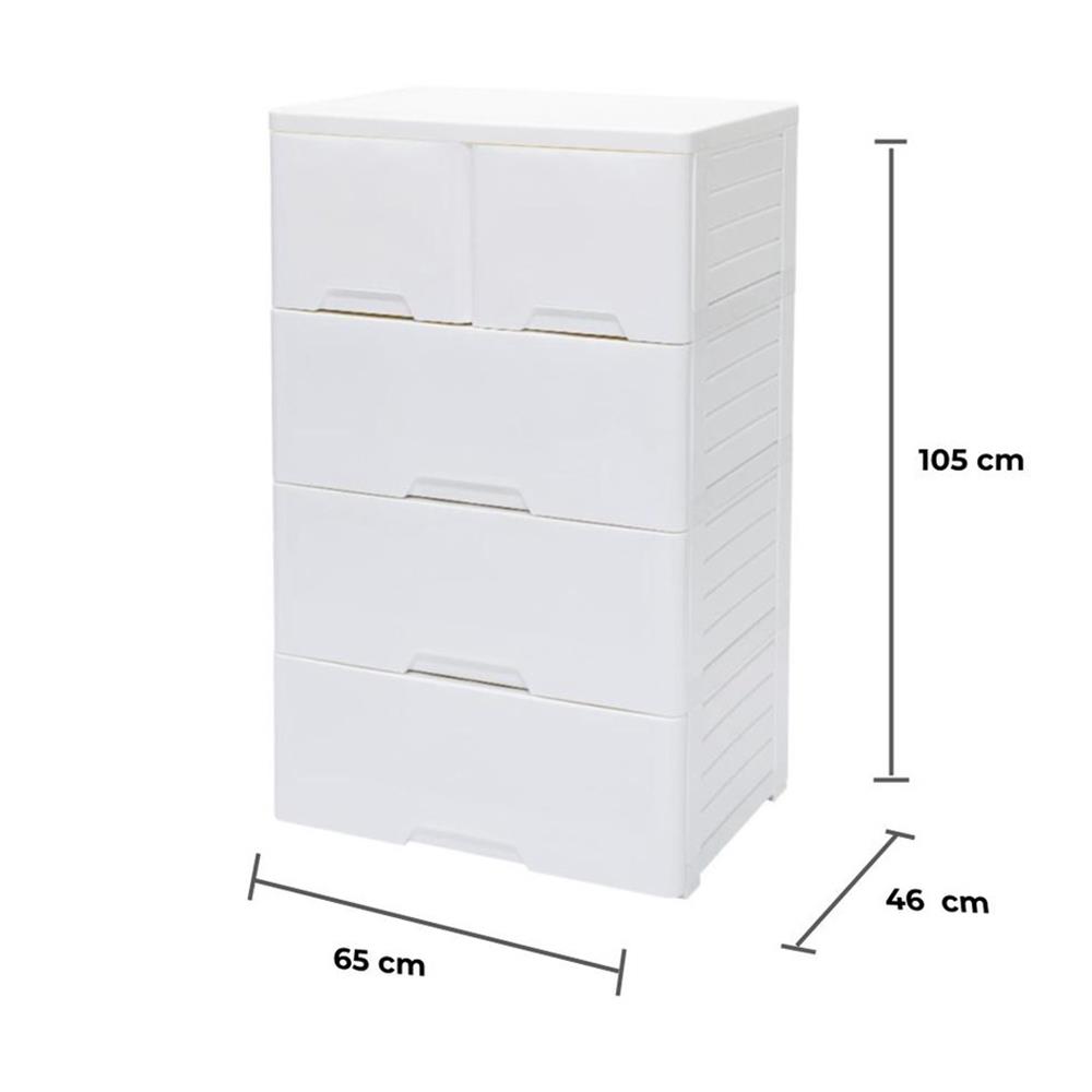 ตู้ลิ้นชัก 4 ชั้นทึบ STACKO NEAT 65x46x105 ซม. สีขาว