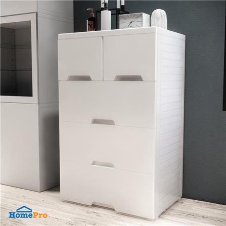 ตู้ลิ้นชัก 4 ชั้นทึบ STACKO NEAT 65x46x105 ซม. สีขาว_2