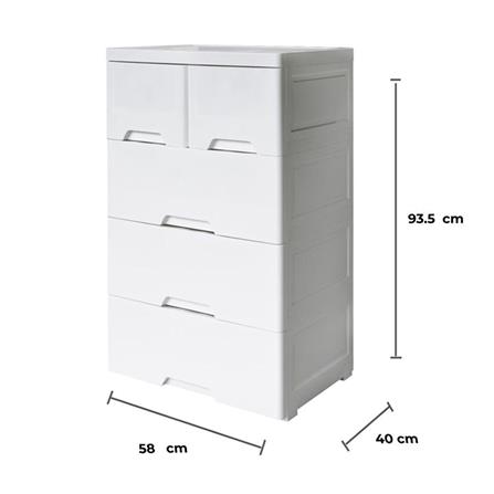 ตู้ลิ้นชัก 4 ชั้นทึบ STACKO NEAT 58x40x93.5 ซม. สีขาว_4