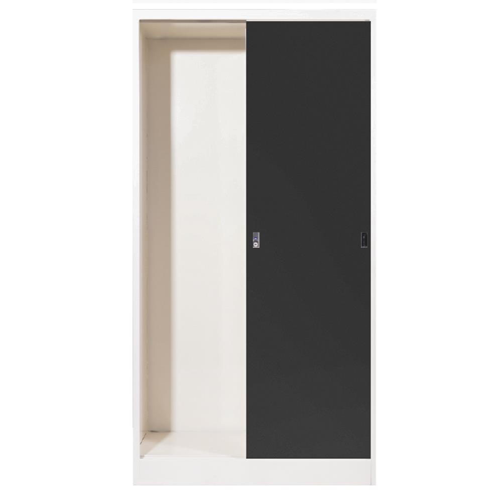 ตู้เหล็กบานเลื่อนทึบ FURDINI TM-90 สีขาว/ดำ