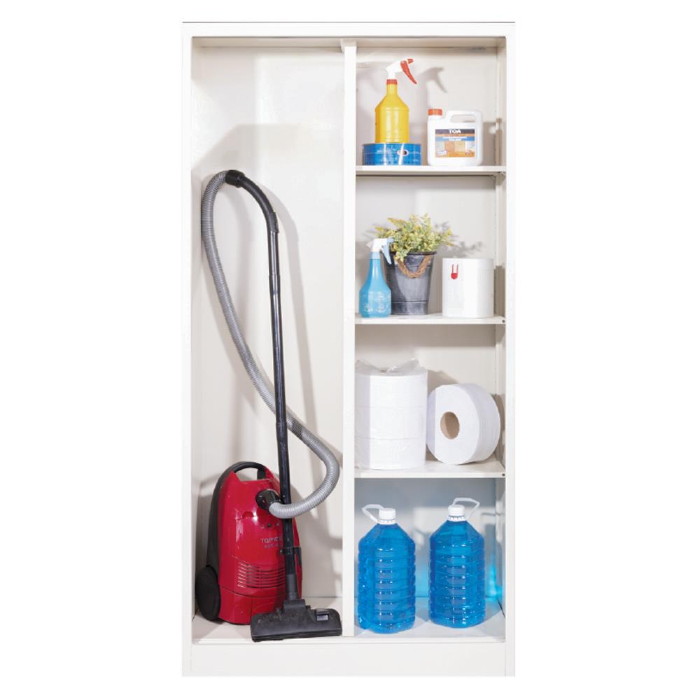 ตู้เหล็กบานเลื่อนทึบ FURDINI TM-90 สีขาว/ดำ