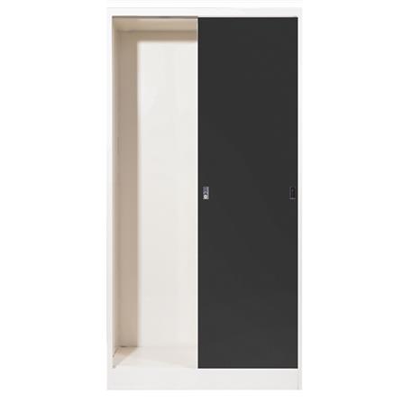 ตู้เหล็กบานเลื่อนทึบ FURDINI TM-90 สีขาว/ดำ_3