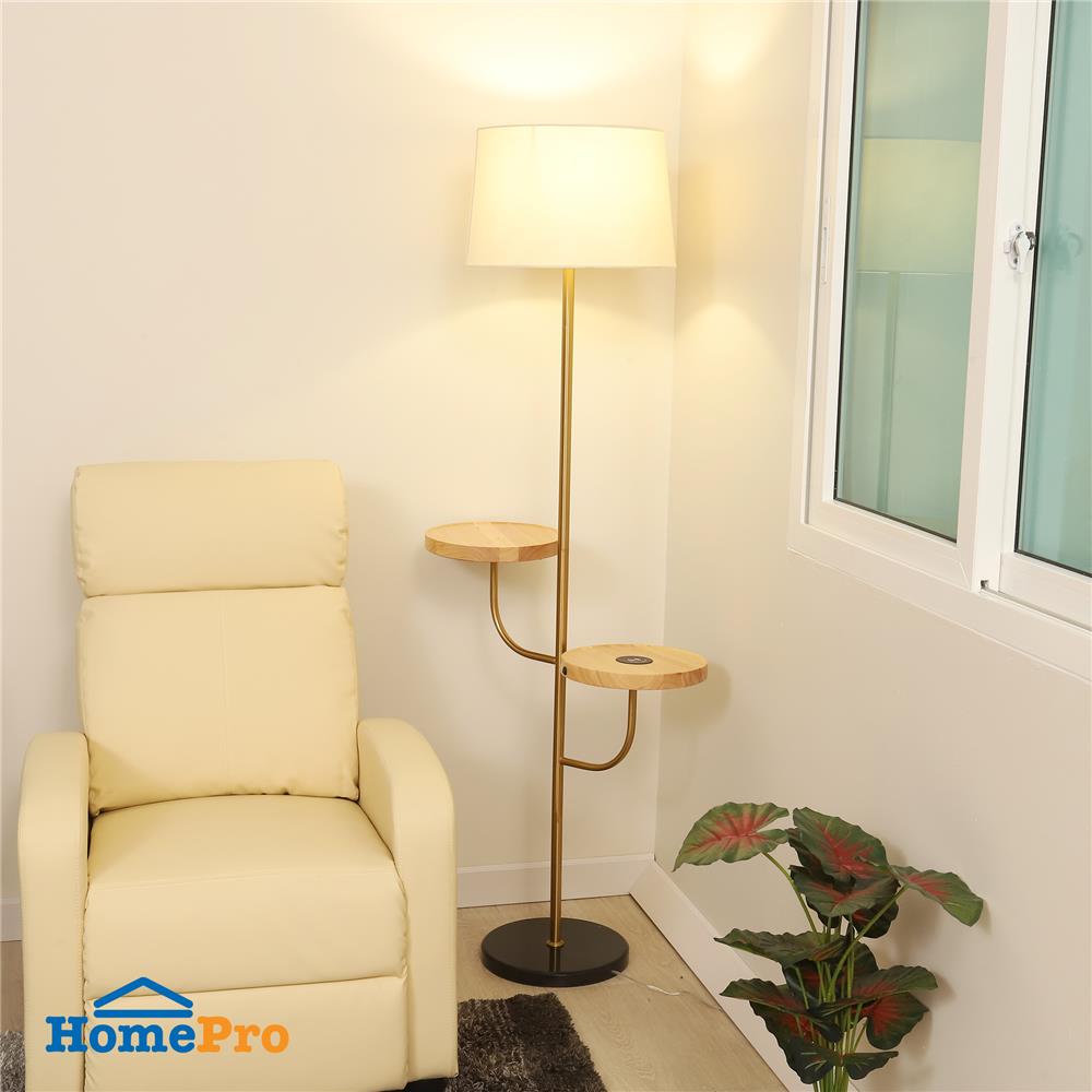 ไฟตั้งพื้น CARINI YJ202032 สีขาว/ทองเหลืองรมดำ/ดำ