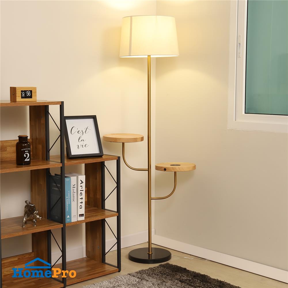 ไฟตั้งพื้น CARINI YJ202032 สีขาว/ทองเหลืองรมดำ/ดำ