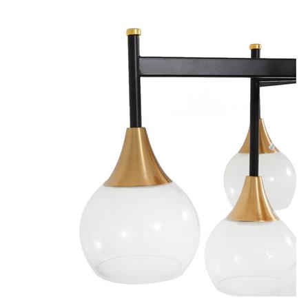 ไฟช่อ CARINI D5009B-8BK+GB สีดำ/ทอง/ใส 8 หัว_1