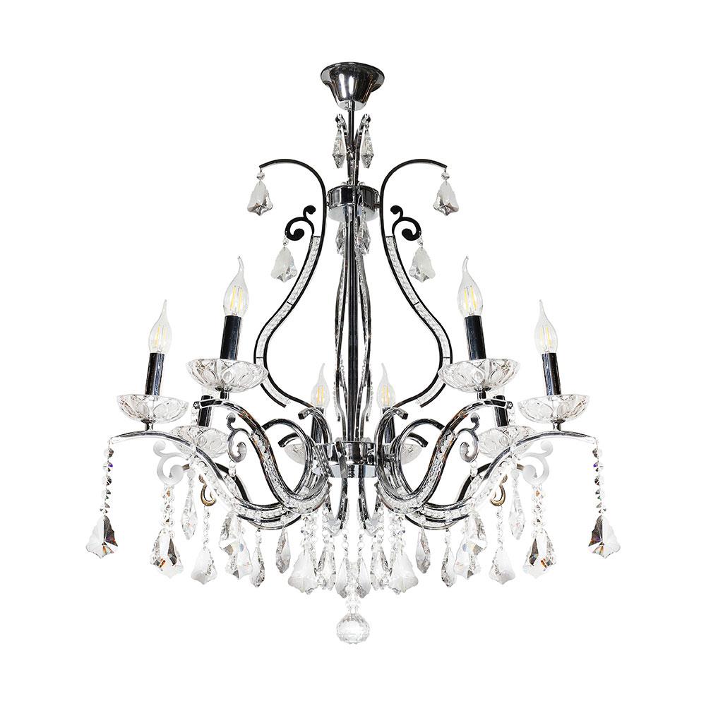 ไฟช่อ CARINI MD1262-8 แก้ว/อะคริลิค/สีใส/สีเงิน 1หัว