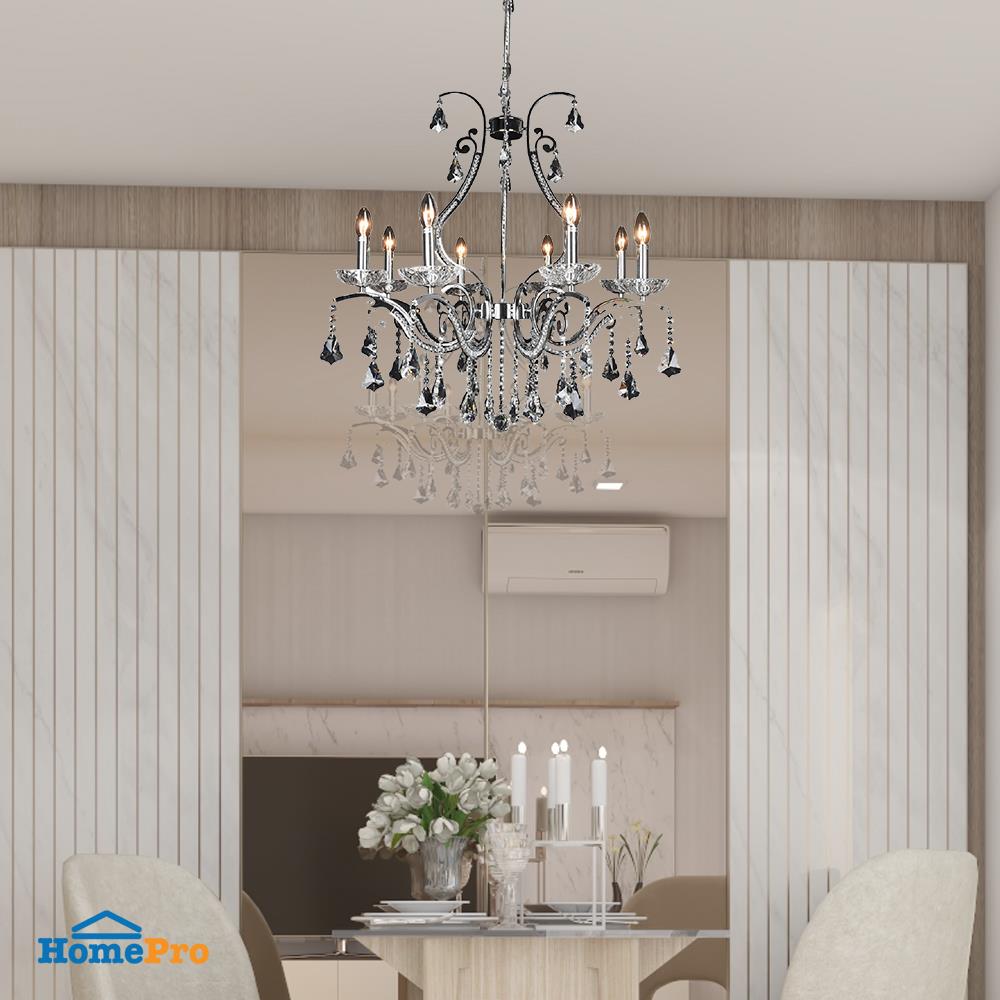 ไฟช่อ CARINI MD1262-8 แก้ว/อะคริลิค/สีใส/สีเงิน 1หัว