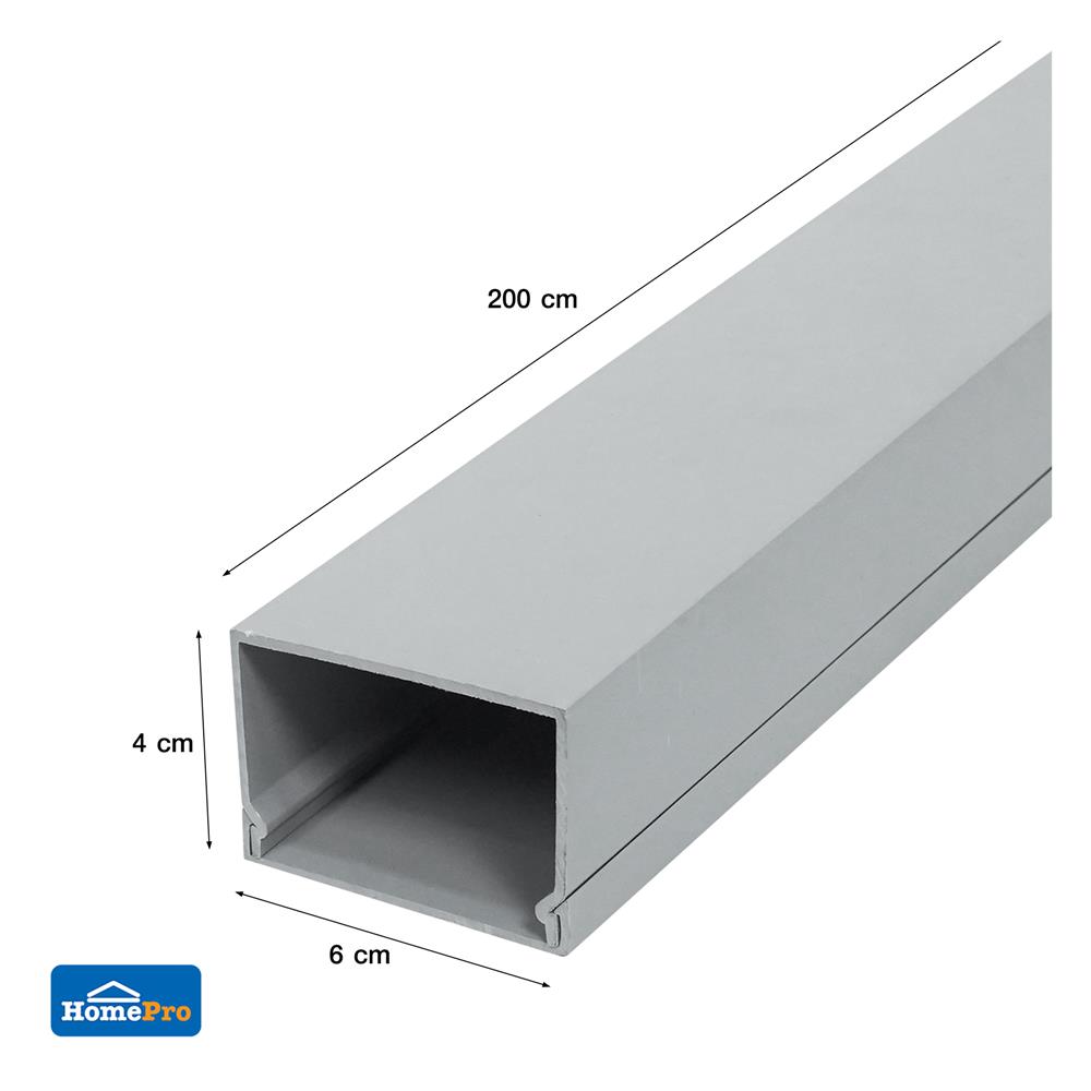 รางไวร์เวย์ PVC ELECKTA 4x6 ซม. 2 เมตร สีเทา