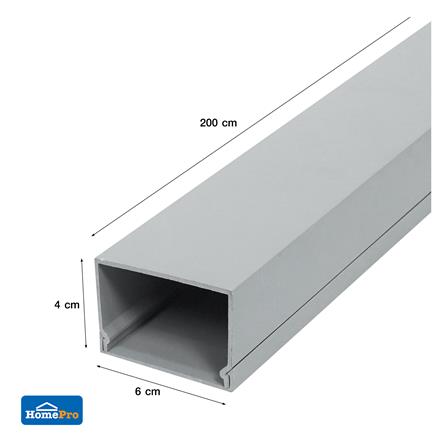 รางไวร์เวย์ PVC ELECKTA 4x6 ซม. 2 เมตร สีเทา_3