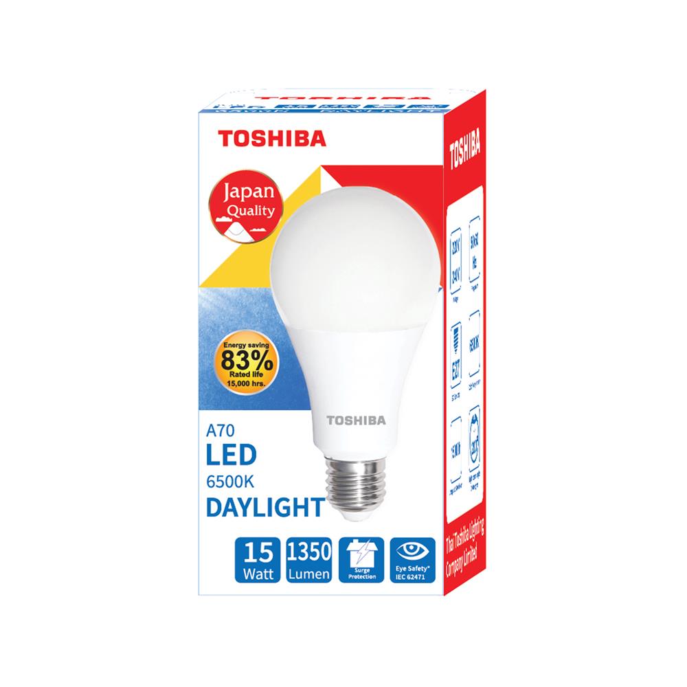 หลอด LED TOSHIBA BULB A70 15 วัตต์ DAYLIGHT E27