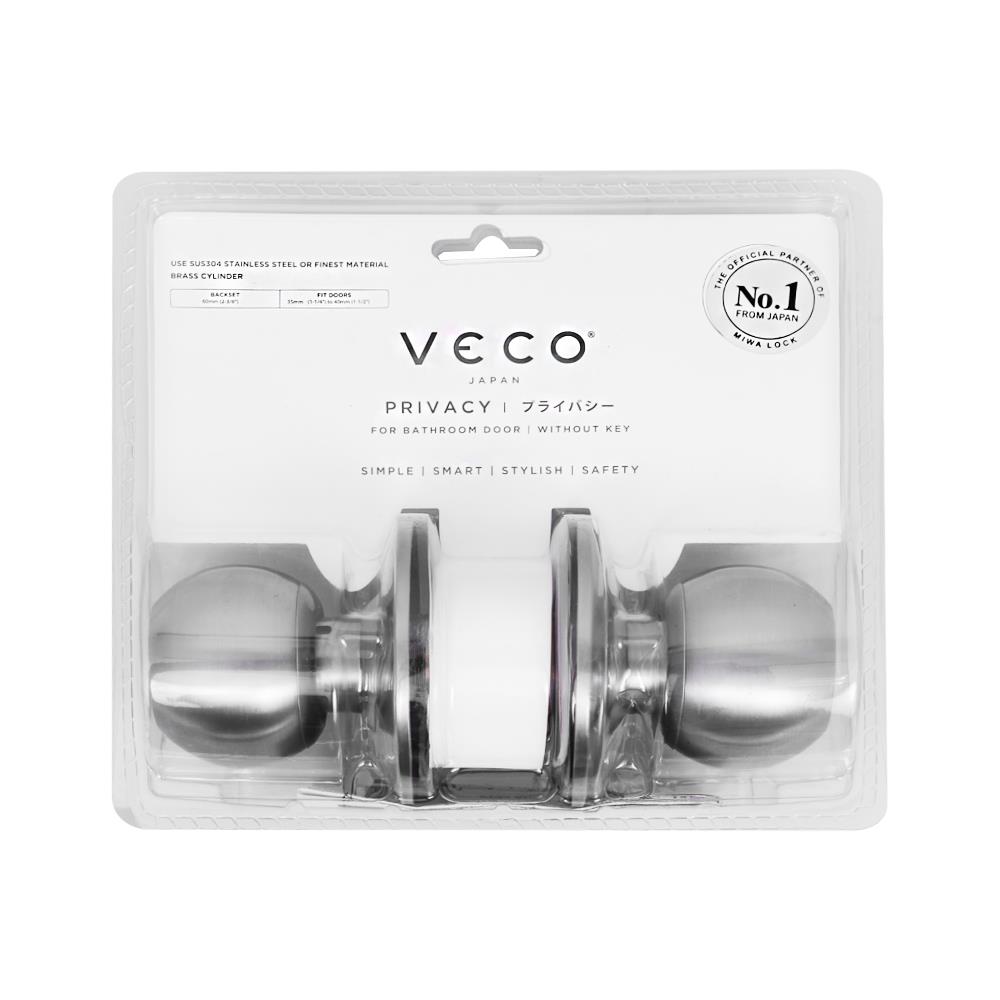 ลูกบิดห้องน้ำ หัวกลม VECO 2871-ML-BK สีสเตนเลส