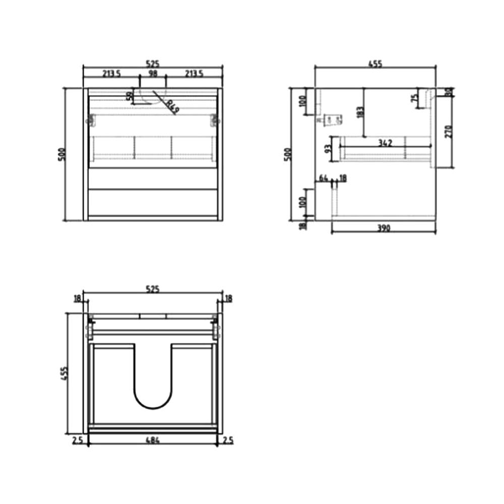 เคาน์เตอร์แขวนผนัง NASCO CS-9102-GY สีเทา