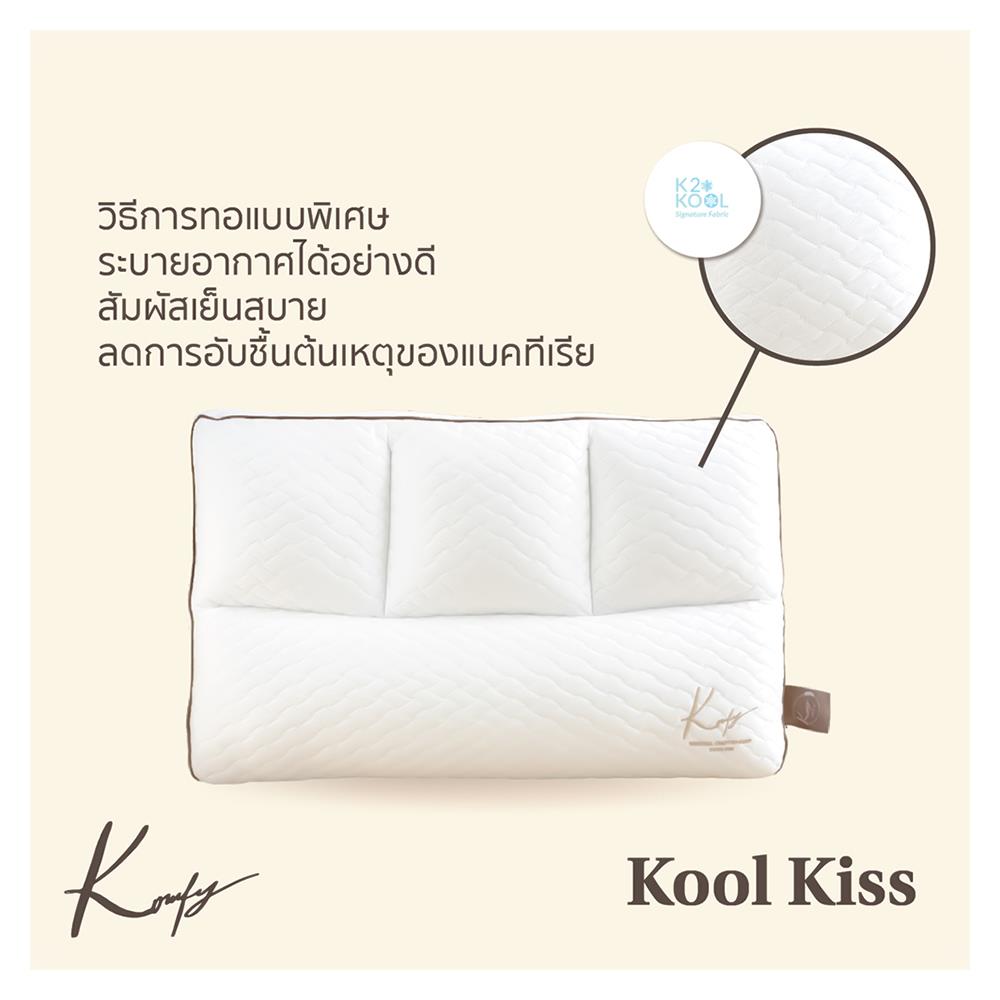 หมอนสุขภาพ ใยสังเคราะห์ KOMFY KOOL KISS DREAM ไซส์ S 16x27 นิ้ว สีขาว