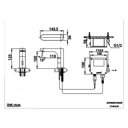 ก๊อกอ่างล้างหน้าอัตโนมัติ COTTO CT4918DC สีโครม_1