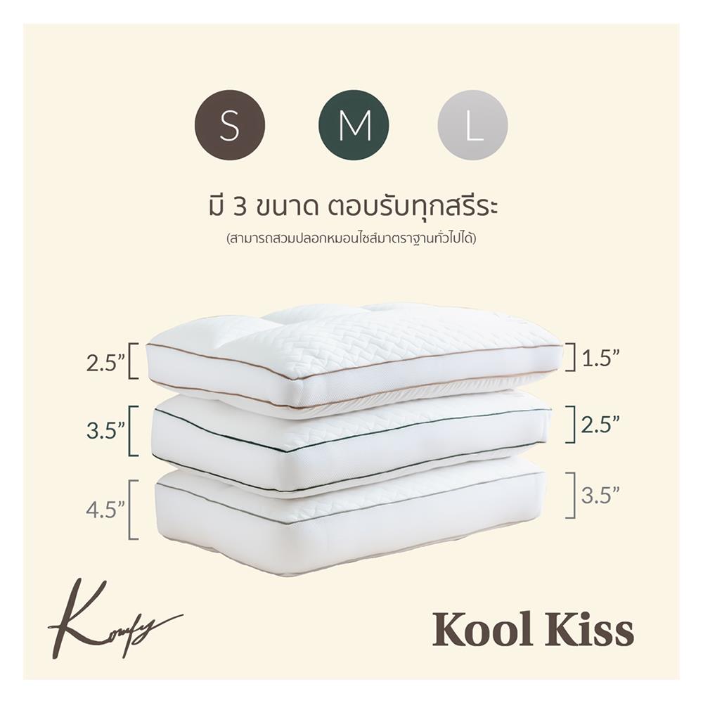 หมอนสุขภาพ ใยสังเคราะห์ KOMFY KOOL KISS DREAM ไซส์ M 16x27 นิ้ว สีขาว