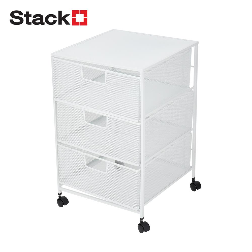 ชั้นลิ้นชักเหล็ก 3 ชั้น STACKO BILA 35.5x37.5x56 ซม. สีขาว