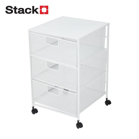 ชั้นลิ้นชักเหล็ก 3 ชั้น STACKO BILA 35.5x37.5x56 ซม. สีขาว