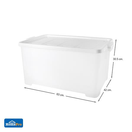 กล่องเก็บของ มีล้อ ฝาล็อค STACKO 63x42x30.5 ซม. สีขาว_7