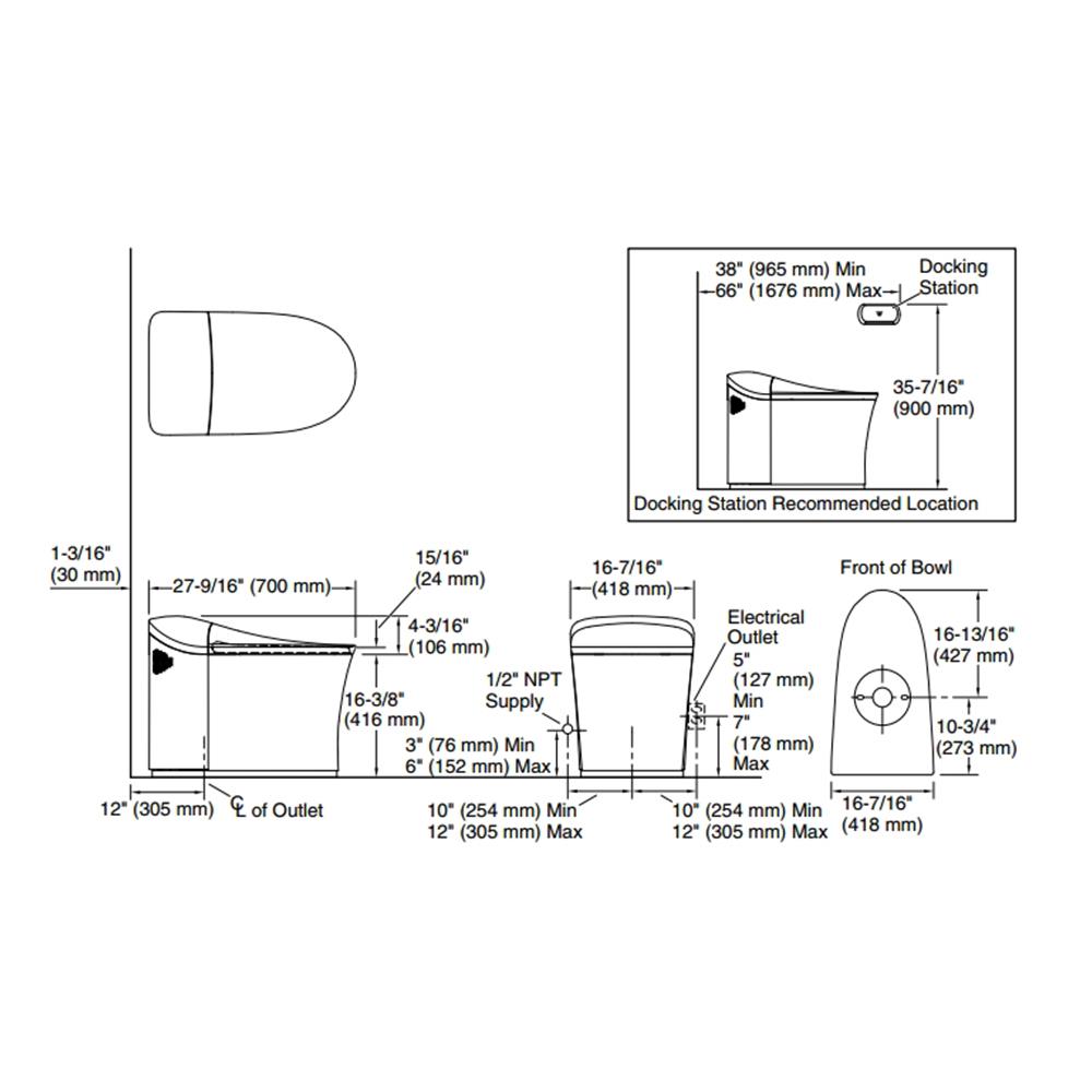 สุขภัณฑ์อัตโนมัติ KOHLER K-77795X-EXSG-0 3/3.8L